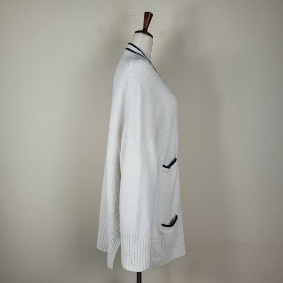 J Crew Sweater Womens Large XL Cream Long Front Pocket Cardigan BA055 - Picture 4 of 11